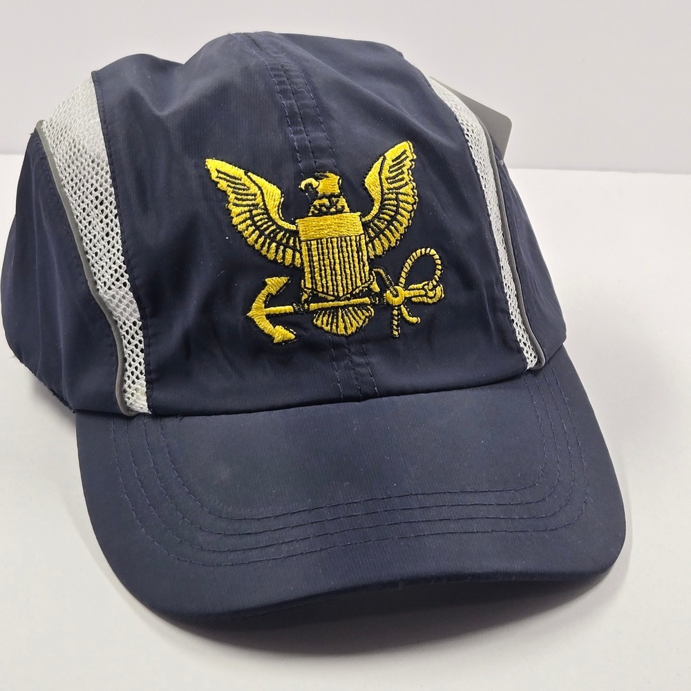 Eagle Crest US Navy Performance Hat Navy Blue Mesh Embroidered Cap 6178 NWT